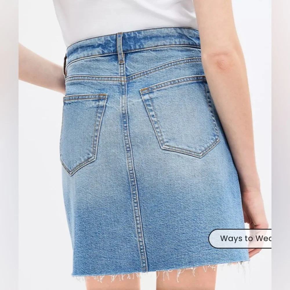 LOFT Fresh Cut Denim Skirt - Picture 2 of 4